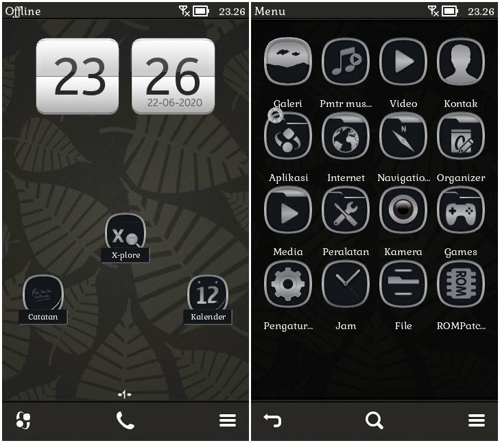 Dark Leaves Tema Symbian Belle 1